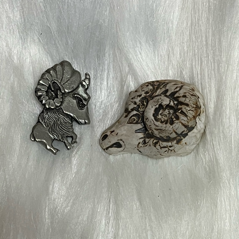 Two Rams Vintage Aries Brooches